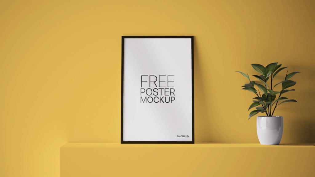 Realistic poster mockup free download